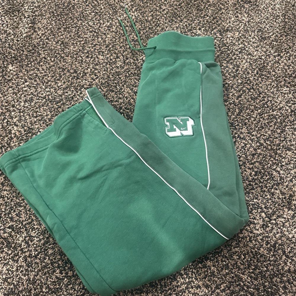 Nike Green Sweatpants with White Trim